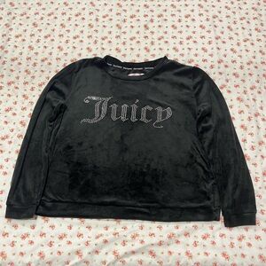 2 PIECE Black Juicy Couture Pajama SET with Rhinestones(Small)